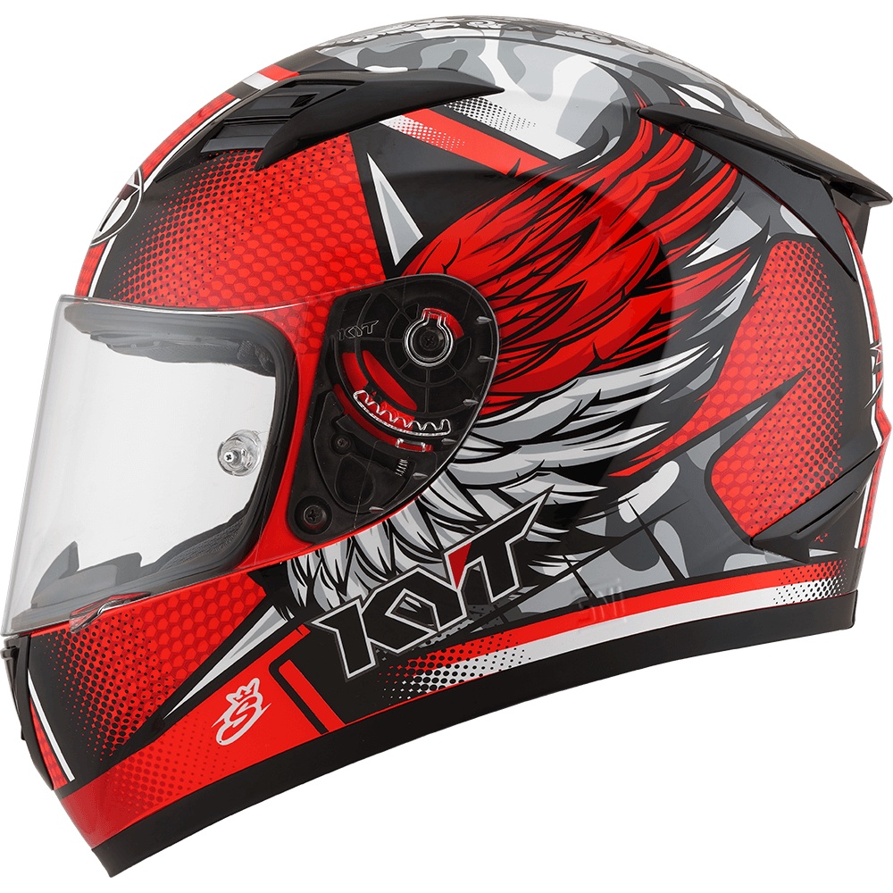 HELM KYT R10 FLAT & PIN LOCK RACE EDITION #2 (VISOR CLEAR) - ANDI GILANG RED FLUO
