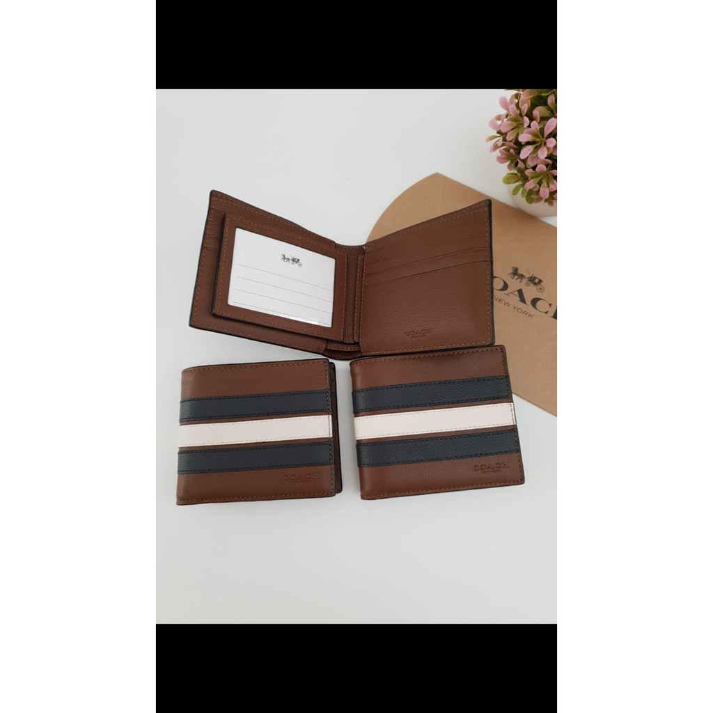 Ready coach man long wallet with flip id original