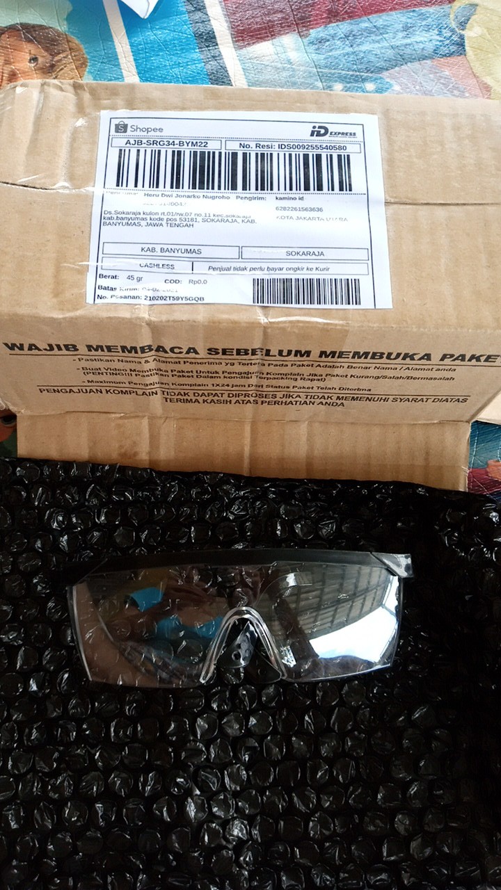 Kacamata Goggle Safety Anti Debu Pelindung Mata Bahan Import