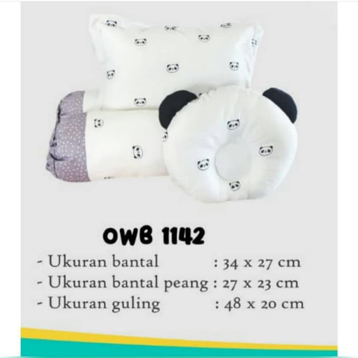 Omiland B+G Bantal Guling set Peang seri PANDA OWB1142 dan SLOTH series OB3715