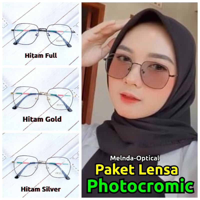 KACAMATA WANITA TERBARU, PAKET LENSA PHOTOCROMIC, KACAMATA 6803