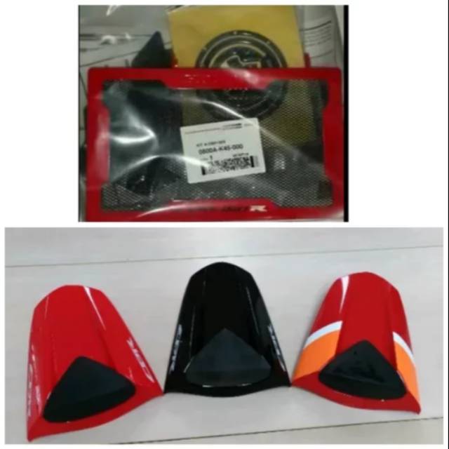 Aksesoris cbr 150 old lokal cbr 150 cbu single seat  cover radiator tank pad fuel lid pad
