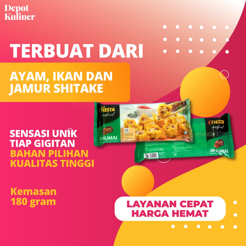 Siomay Shumai Fiesta Frozen Food - Ayam Ikan Jamur 180 Gr 10 Pcs