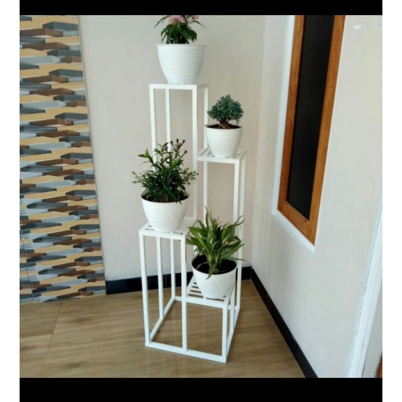Rak besi pot Tanaman Bunga Hias 4 tingkat - Rak besi unik 4 susun
