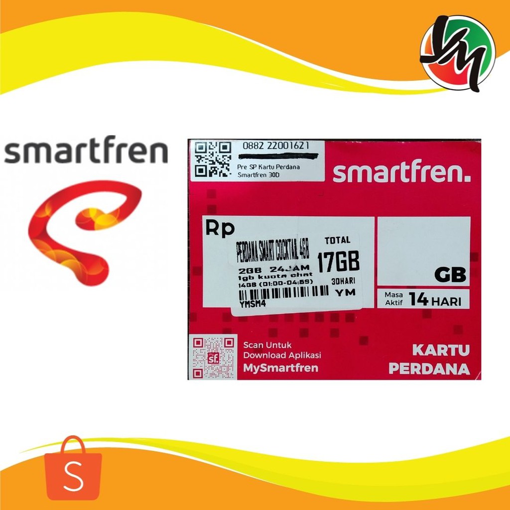 KARTU PERDANA KUOTA INTERNET SMARTFREN COCKTAIL 3GB = 4GB (BONUS KUOTA MALAM 14GB)