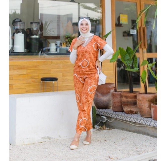 [Setcel] One set Setcel cp renda motif Ayu Homewear paling Laku Termurah