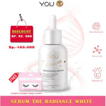 YOU MAKEUP The Radiance White Nourishing Serum Free Glamfix Natural Single Lashes