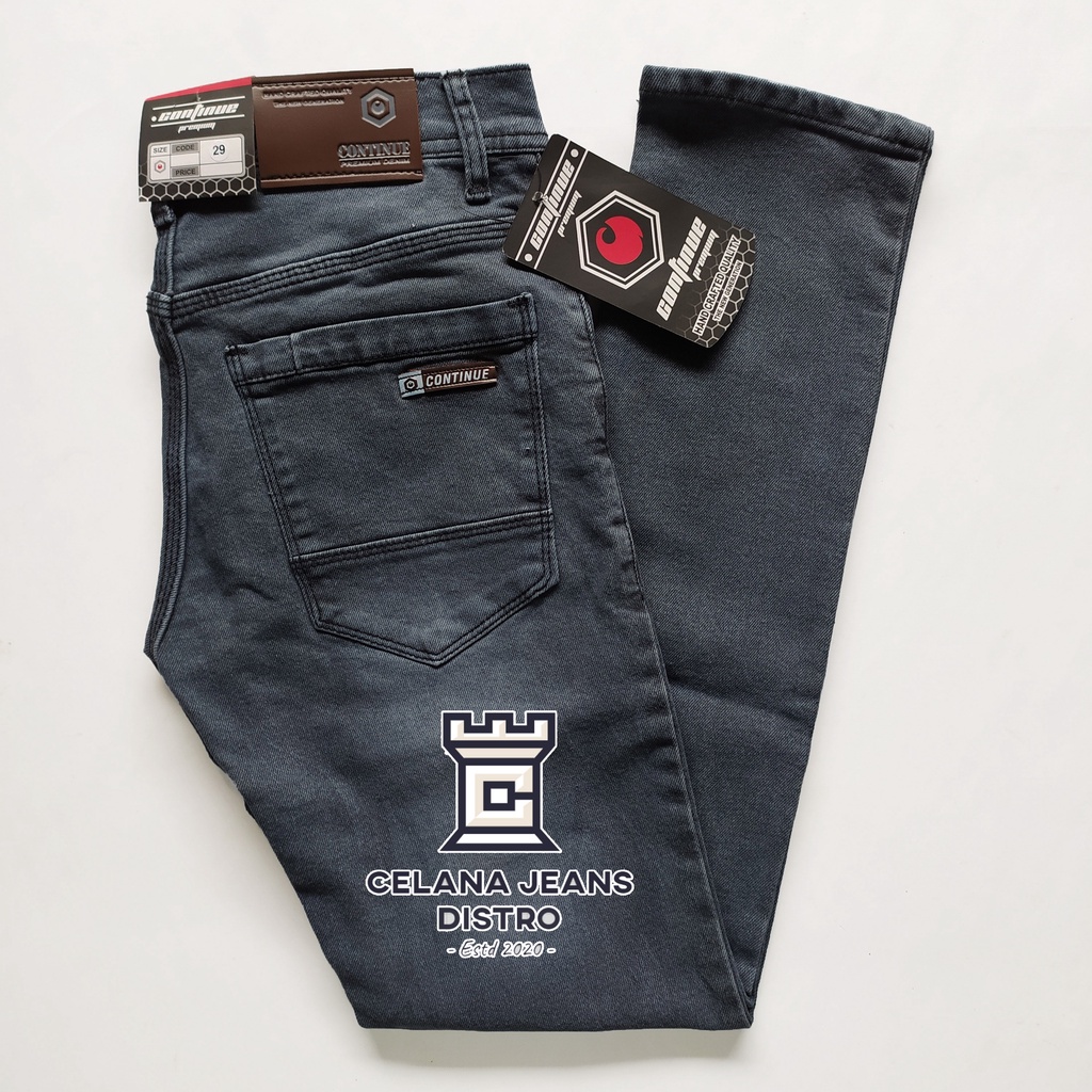 Celana Jeans Panjang Abu abu Pria Distro Continue