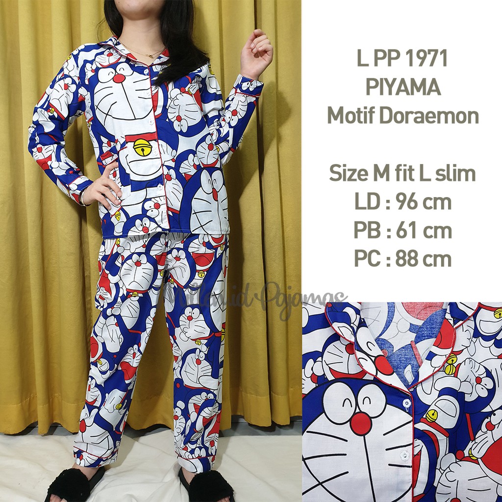 Size M Piyama Motif Doraemon Lengan Panjang Katun Jepang Premium Lucu Lpp 1971 Shopee Indonesia