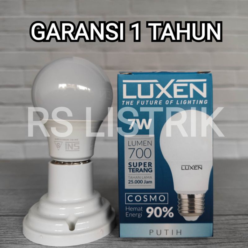 LUXEN LAMPU LED BULB 7W 7 WATT COSMO PUTIH 6500K COOL DAYLIGHT