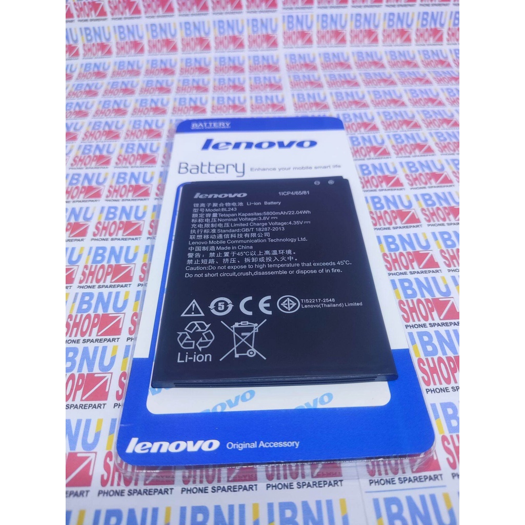 Baterai Lenovo A7000 A7000 plus A7000+ A7700 K3 BL243 original