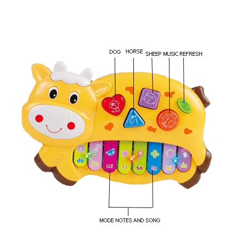 Sekawantoys Mainan anak Piano Sapi / piano musik binatang / piano farm ( SKW.9923 )