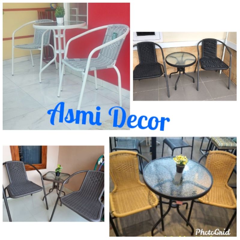 Set Kursi Meja Teras (2 kursi+1 meja) / kursi taman / kursi santai / kursi plastik / kursi wicker / 