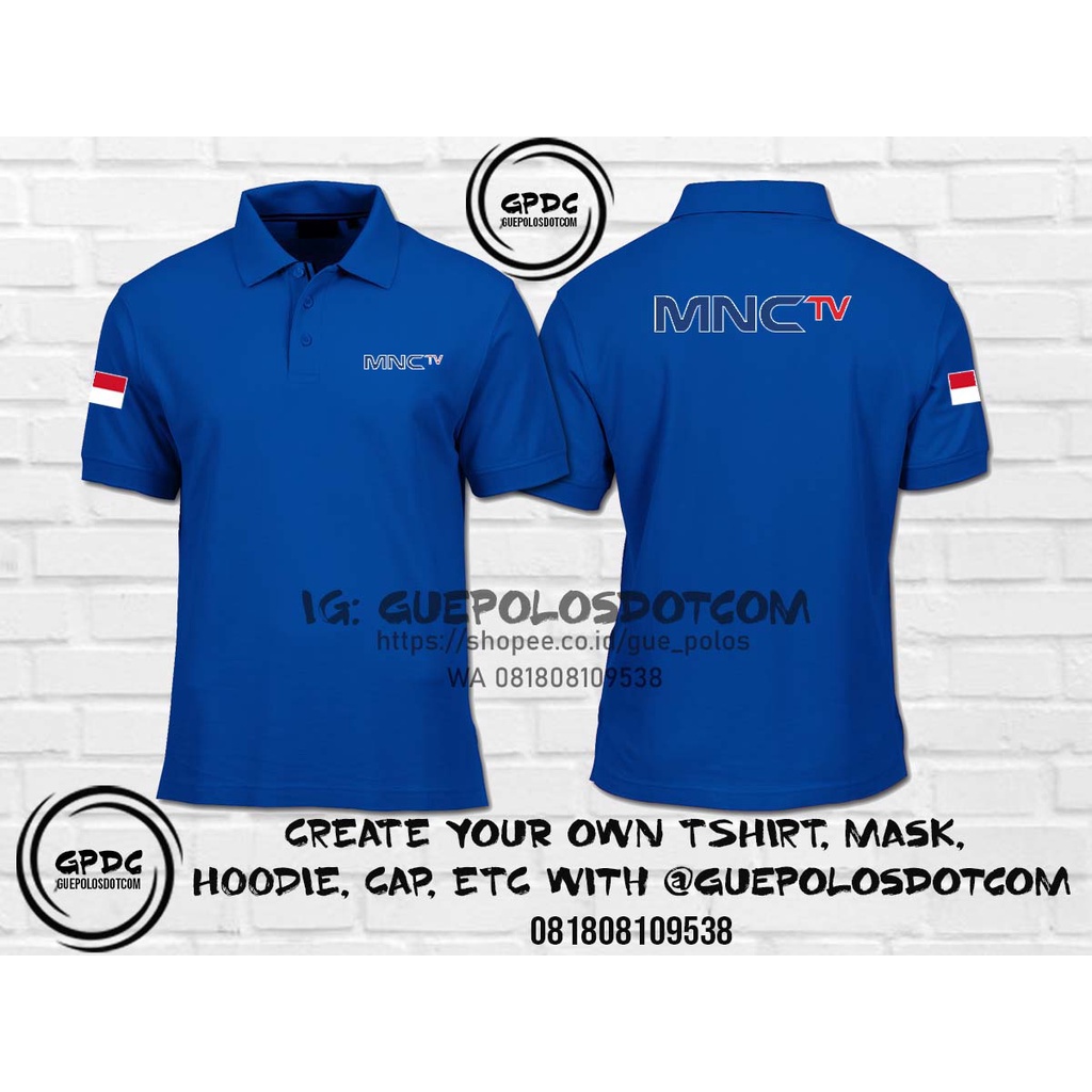 Poloshirt MNCTV - Kaos Polo MNC TV - Kaos MNCTV - Polo Stasiun TV - Custom Polo - Kaos kerah MNC