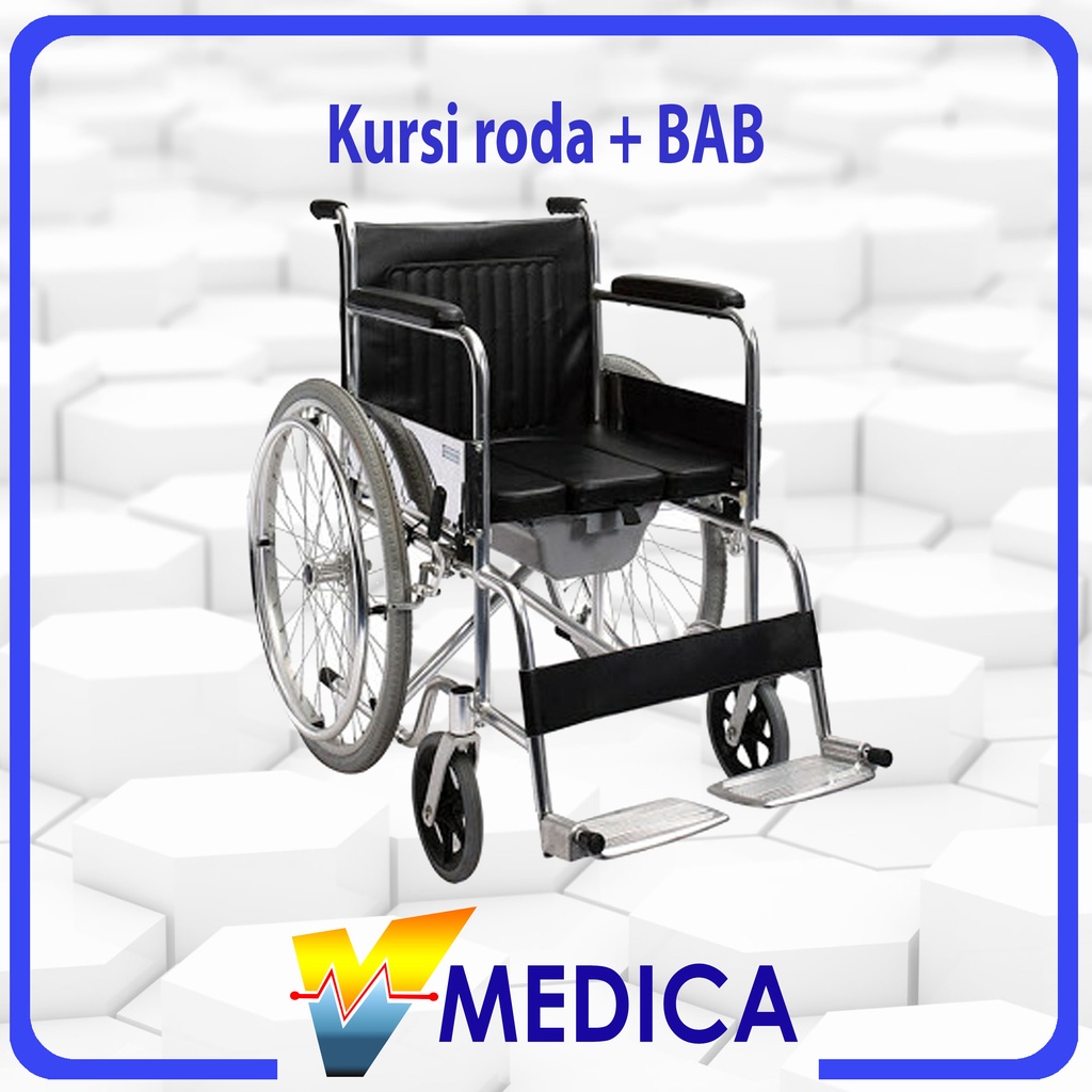 (Reguler) Kursi Roda BAB 2in1 Sella / Kursi Roda Commode / wheelchair Multifungsi