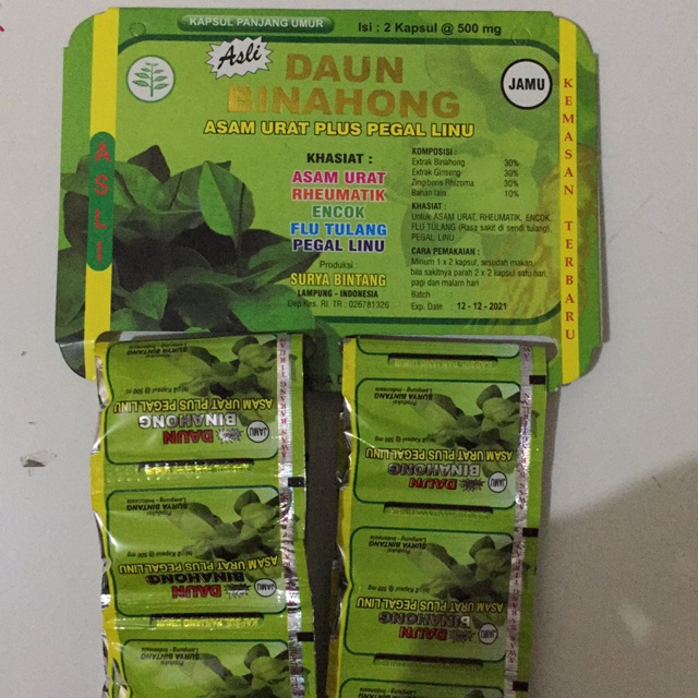 KAPSUL DAUN BINAHONG RENCENG KEMASAN BARU