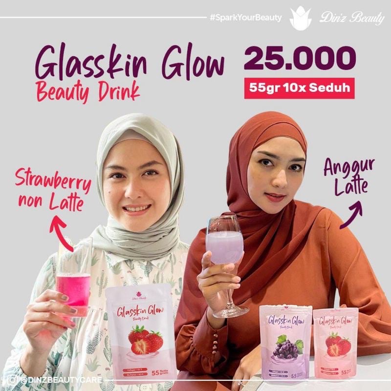 GLASSKIN GLOW DRINK COLLAGEN PEMUTIH BADAN/COLLAGEN DRINK BY DINZ BEAUTY