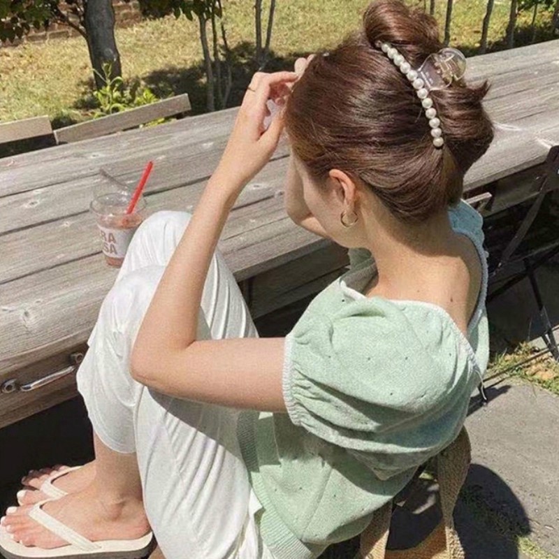 [ACKER] Jepit Rambut Gaya Korea Geometris Mutiara Jepit Rambut