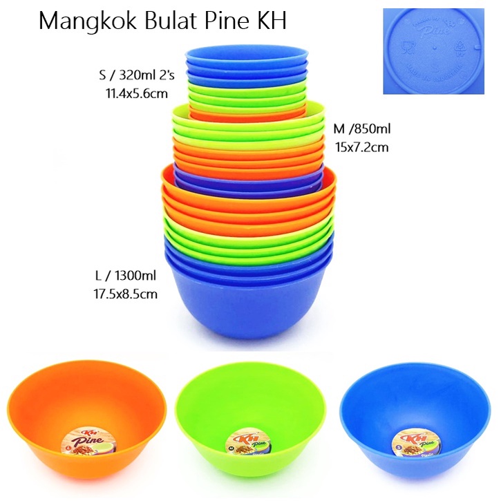 Mangkok Bulat/Makan/Sambal Pine KH Uk. (L)/(M)/(S)