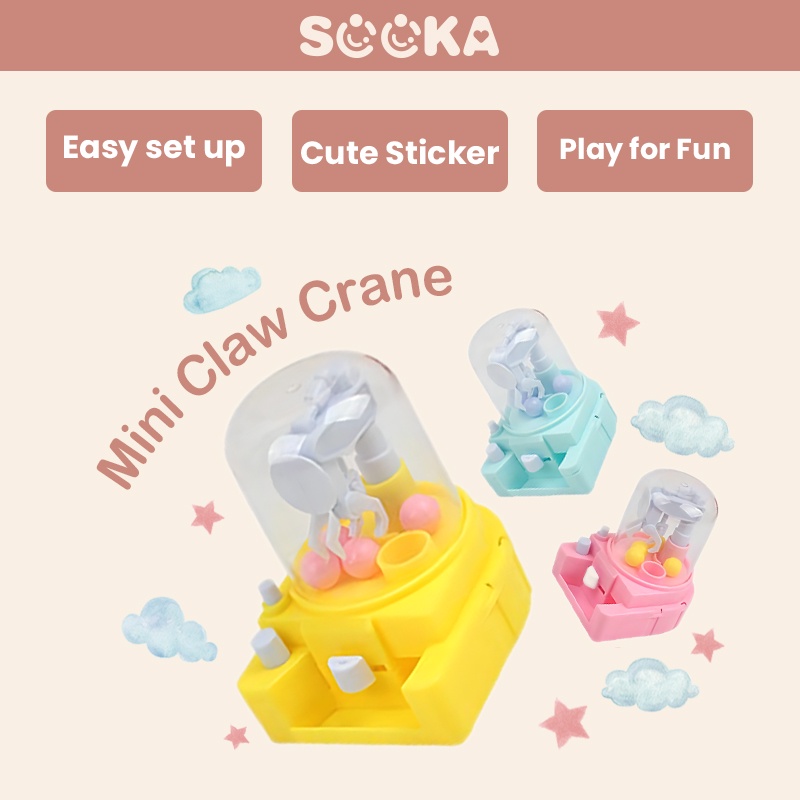 SOOKA Mini Claw Candy Crane Ball Mesin Capit Bola  Mainan Edukasi Mesin Capit Mini Untuk Anak Laki-Laki / Perempuan SK-GDA1081