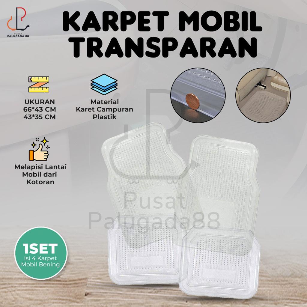 Karpet Mobil Transparan Bening Tipis UNIVERSAL MURAH 1 Set 4 pcs