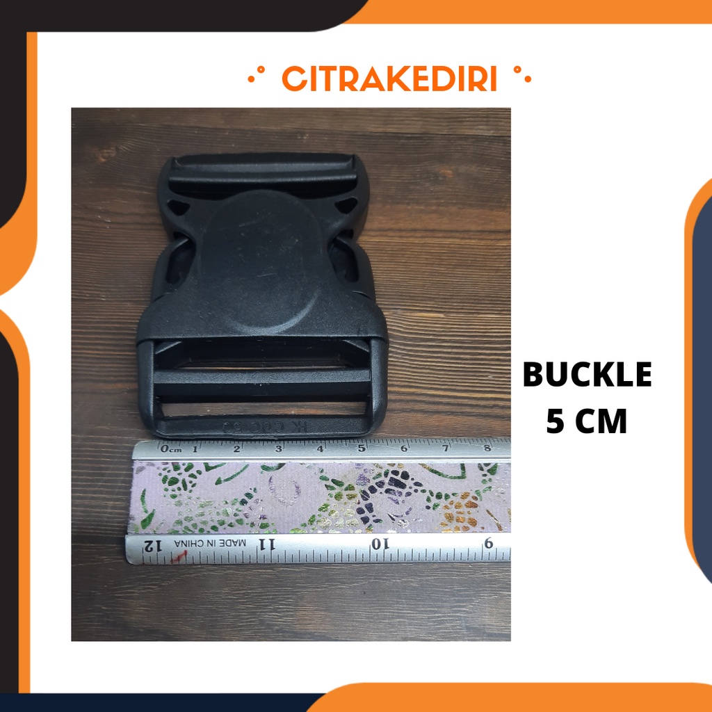 Buckle / Slop tas 5 cm Hitam kunci sodok