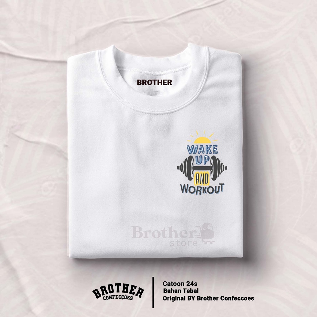 BROTHER STORE Kaos Distro Pria - KAOS COWOK - Kaos Kata Kata - WAKE UP Premium