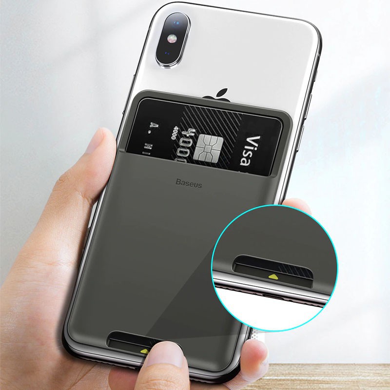 BASEUS STICKY CARD HOLDER DOMPET KARTU TEMPELAN HP PEREKAT POCKET HP