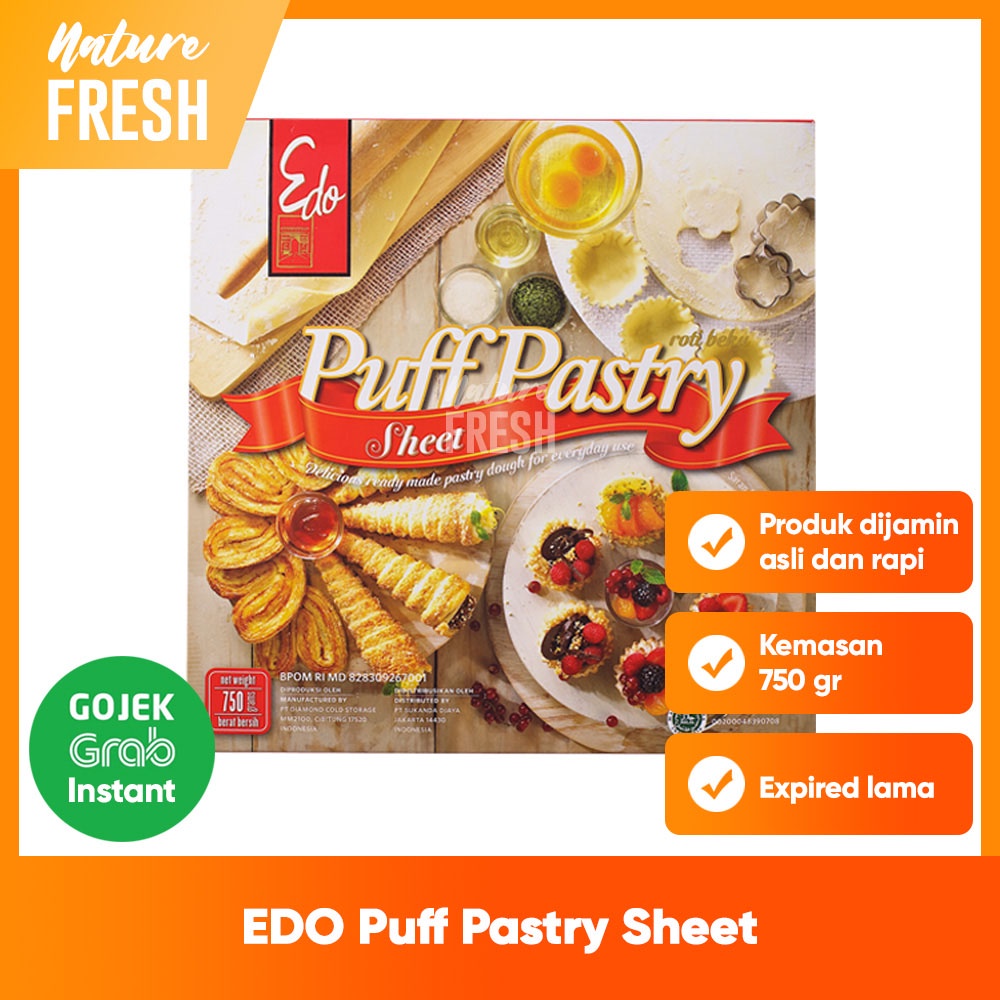 Edo Puff Pastry Sheet - Kulit Adonan Kue Puff Siap Saji Bahan Kue Roti Puff