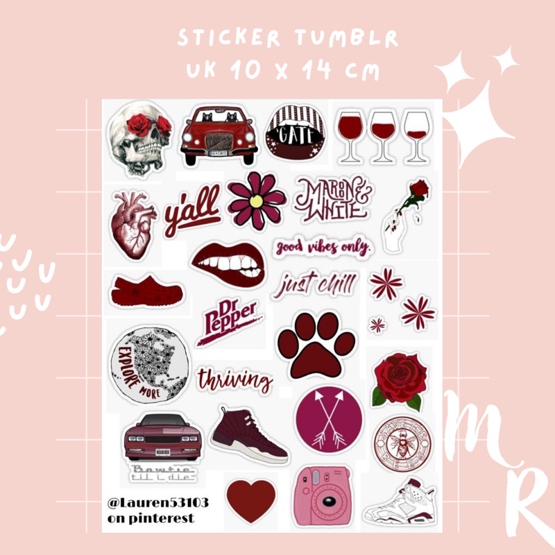 [ PART 8 ] Stiker Tumblr mini / stiker untuk HP / stiker laptop / Stiker Aesthetic No Cutting