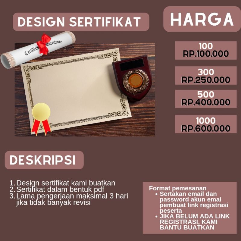 Jual Design Sertifikat Shopee Indonesia