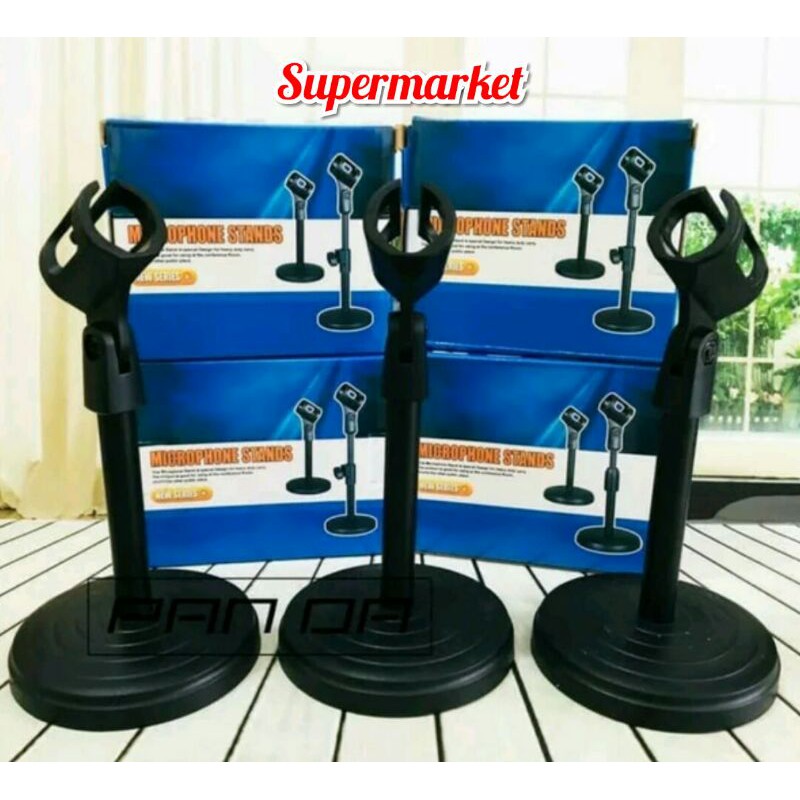 Dudukan Microphone Meja Mic Holder Standing Smule Karoke Pidato