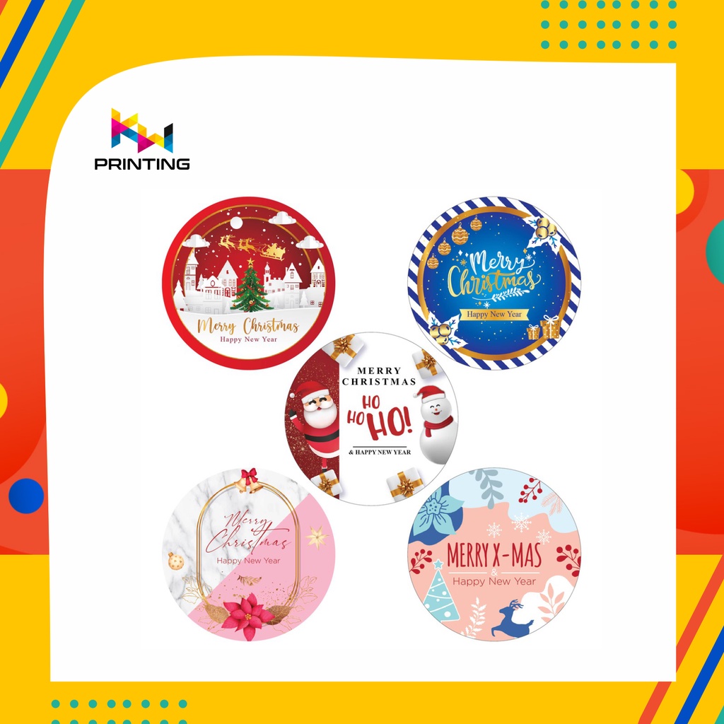 

Stiker Bulat Tema Natal Ukuran 5 x 5 CM
