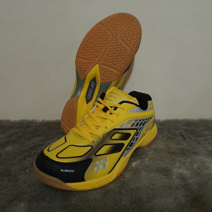SEPATU BADMINTON YONEX ALL ENGLAND 04 YELLOW BLACK DI JAMIN ORIGINAL - Yellow Black 44