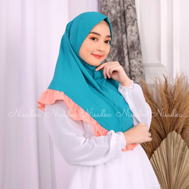 Jilbab Siria Malay Syiria Bubblecrep Hijab Kombinasi Bergo Polos