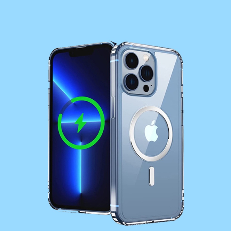 magsafe case iphone 11 12 13 pro max softcase casing hp cover ultra thin clear transparan support wi