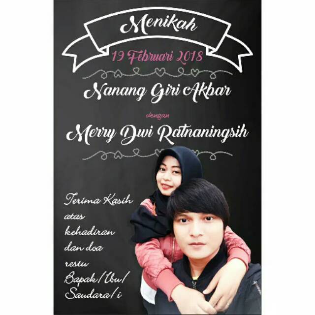 Kartu ucapan( kartu tanda terima kasih )suvenir pernikahan