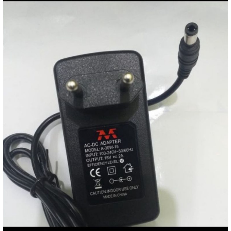 adaptor charger speaker portable dat 15V.2A jack besar