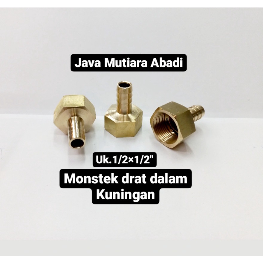 Sambungan konektor selang air drat dalam 1/2x1/2'' inch kuningan
