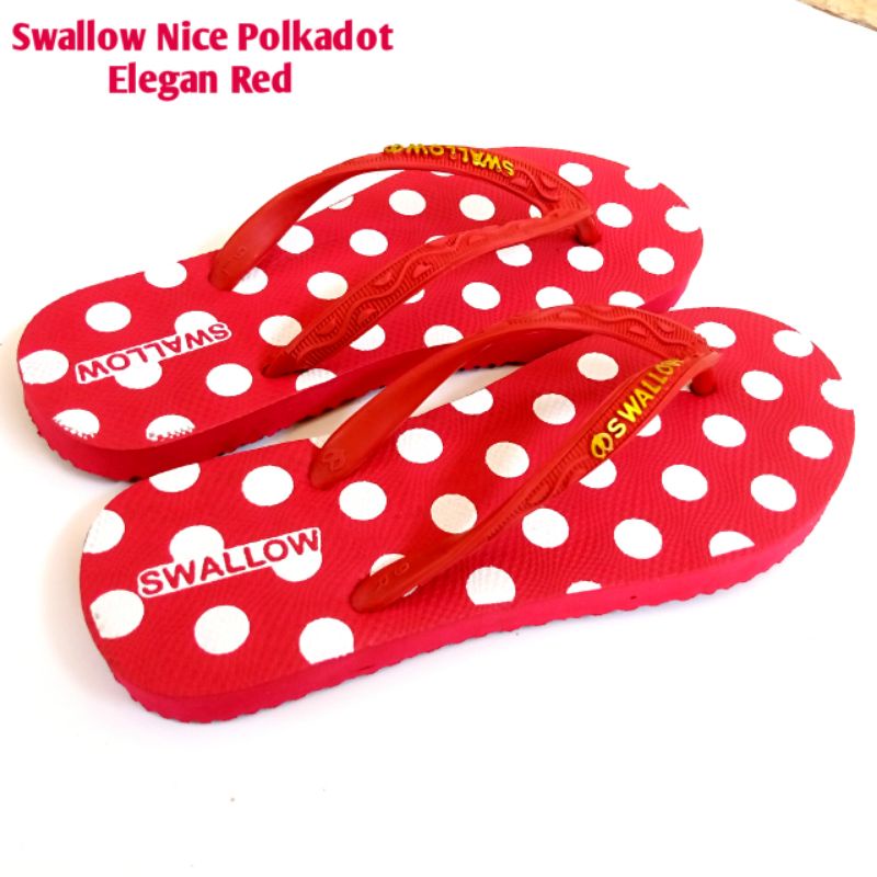 Sandal Jepit Swallow Wanita Original Nice Polkadot Elegan