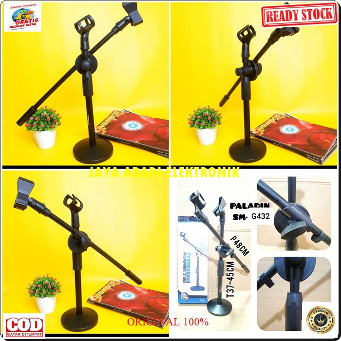 G432 Stand mic CABANG kaki bulat holder standing pendek dual microphone mik penyangga universal mikrophone tiang pegangan tripod bundar bulet double dobel paladin dobel HP G432  Garansi MIC TIDAK AKAN JATUH  Bisa segala MIC Stand Mic Meja kaki bu