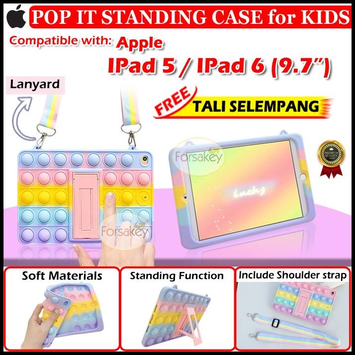 Ipad 5 6 A1822 A1823 A1893 A1954 Kid Rainbow Bubble Softcase Case Anak