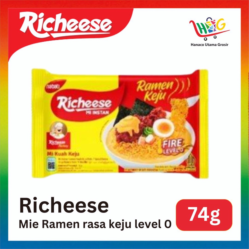 Richeese Mie Instan Goreng &amp; Ramen Pedas Level 0, 3, &amp; 5