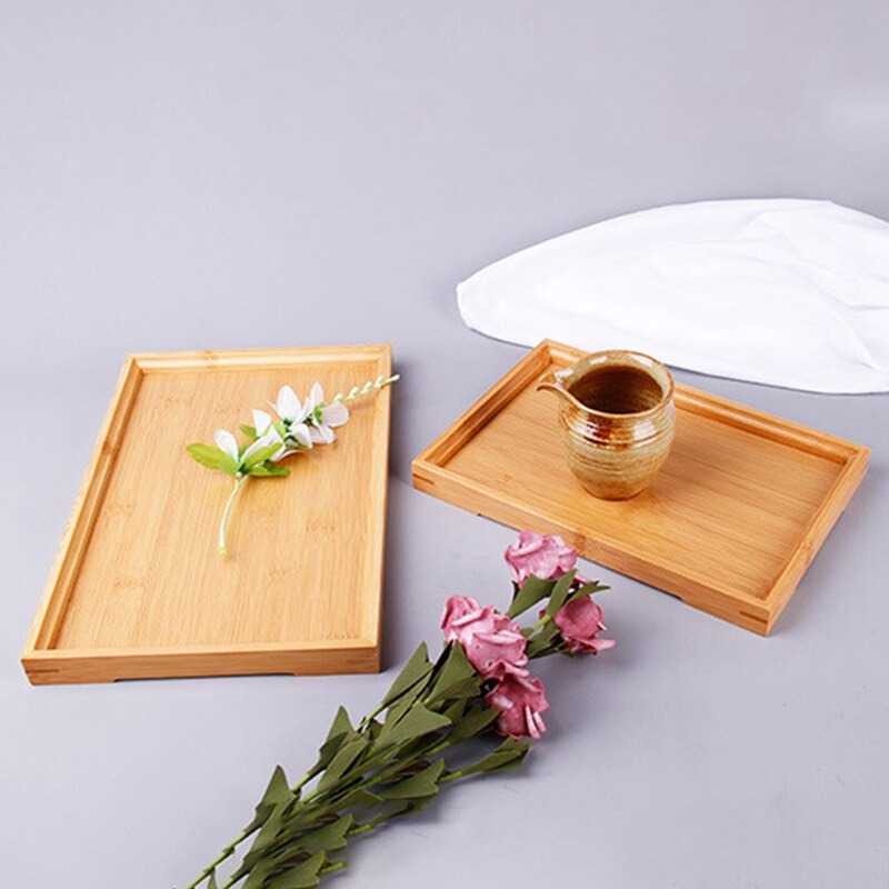 Tatakan Kayu Bambu Alas Multifungsi Teko Teh Minuman Bamboo Tea Tray