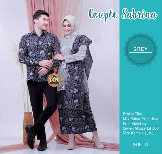 BATIK COUPLE SABRINA  SELENDANG MUTIARA sania ruffle - adila couple brokat modern batik modern -