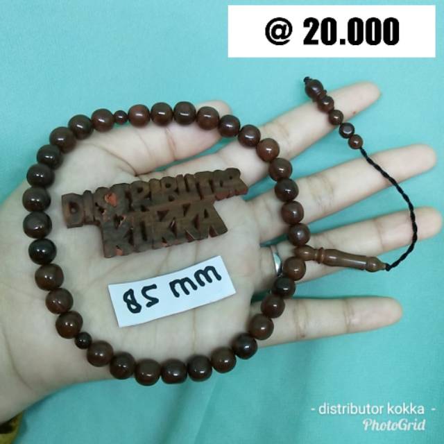 ( SUPER MURAH ) Grosir 5 pcs tasbih Kokka kaukah kaokah fukakah koka bulat polos 33 coklat