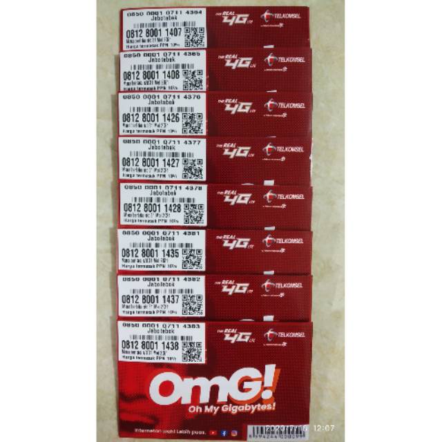 NOMOR CANTIK TELKOMSEL/SIMPATI OMG 4G LTE SERI 0812-800-11-XXX