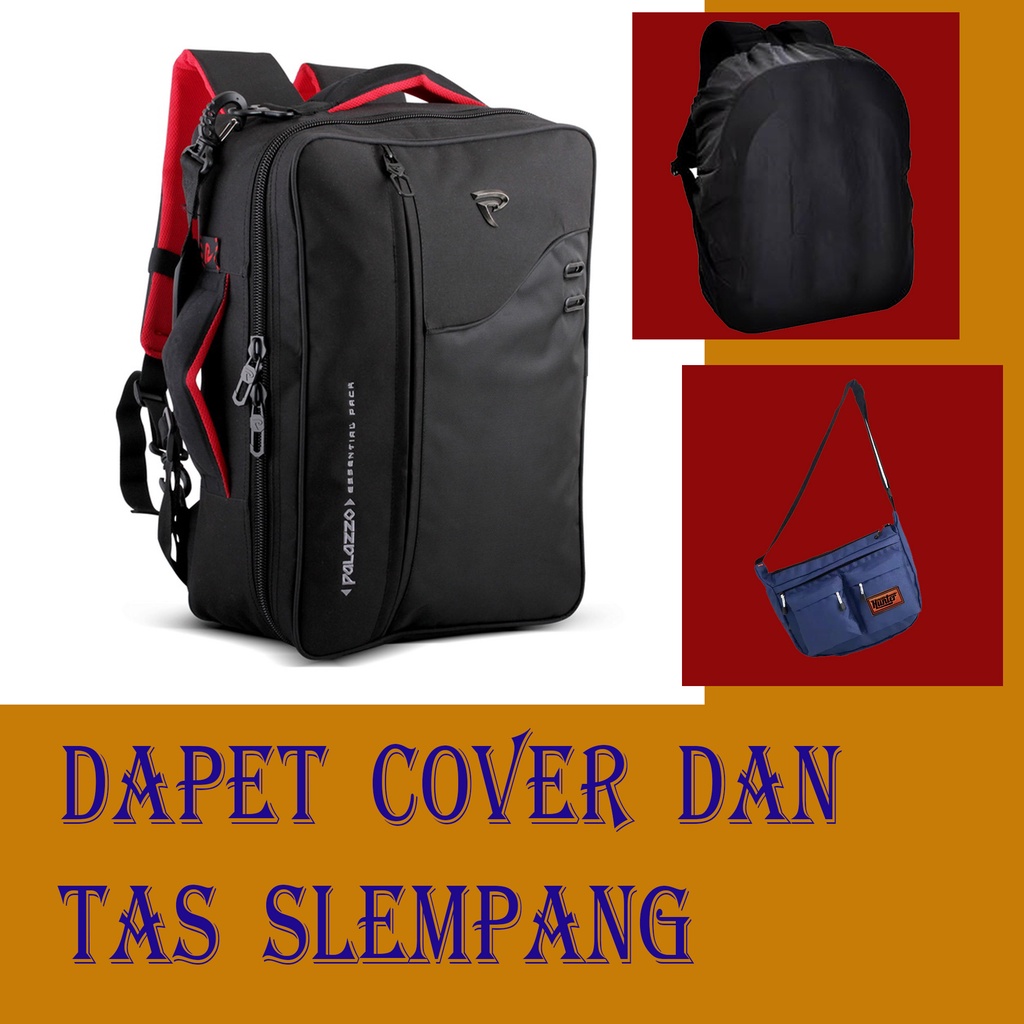 Buy One Get One Tas Ransel Palazzo Free waistbag dan rain cover