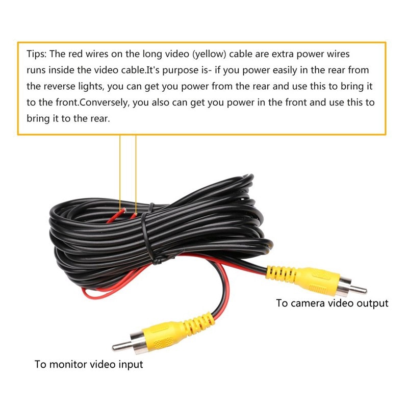 Kabel Video Kamera Parkir Mundur Mobil Panjang 6m Dengan Trigger Video