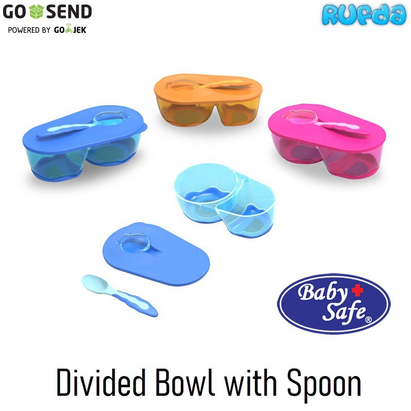 Baby Safe AP010 Divided Bowl with Spoon Mangkok Makan Bayi Bersekat